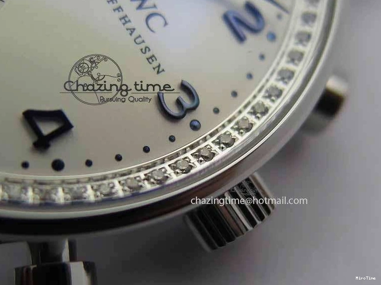 MIROTIME 0328 Portuguese IW3714 Diam ZF V2 1:1 Best Edition White Dial Blue Makers On Blue Leather Strap A79350 (Slim Movement) Stylish 7248